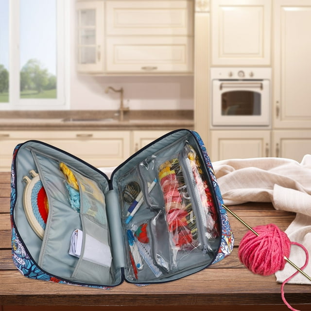 EGNMCR Tool Embroidery Bag Stitch Storage Bag Embroidery Storage Bag Cloth Multi Layer Tote Bag Oxford Organizer