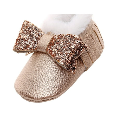 

Baby Girls Soft Plush Snow Boots Bowknot Warm Cotton First Walkers Shoes Tan Boots Dress Boots Girls Toddler Girls Shoes Boots Baby Socks Winter Baby Cold Weather Gear Boots with Ribbon
