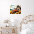 thumbnail image 4 of Rustic Farmhouse Canvas Wall Art Old Car and Cattle with Barn Framed Canvas Art Farm Cow and Sunflowers Canvas Wall Art Decor for Living Room Brown Bedroom Bathroom Decor, 20"×16" inch, 4 of 6