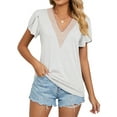 thumbnail image 4 of Liacowi Women Short Sleeve T Shirts V Neck Summer Shirts Basic Casual Loose Tee Tops, 4 of 9
