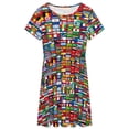 thumbnail image 3 of The World's Flags Dress Fashion Beach Short Sleeve Dresses Female Party Printed Sundress, 3 of 7