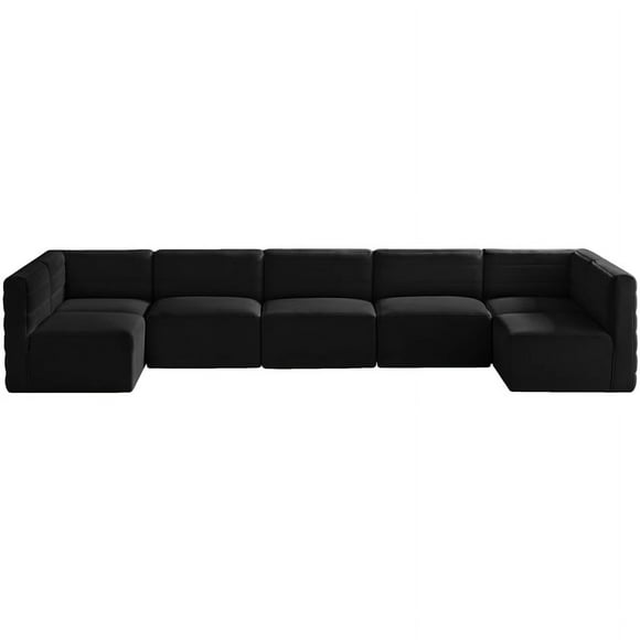 Meridian Furniture Quincy Black Velvet Modular Sectional