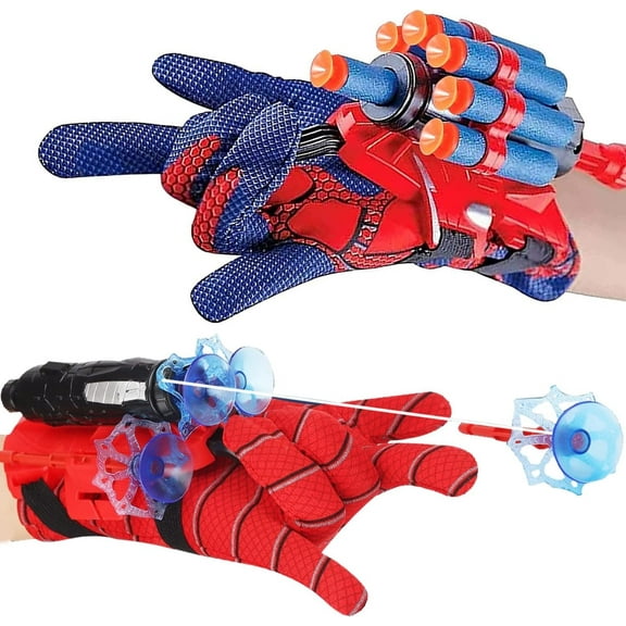ODYSITE Spider Web Shooter Wrist Launcher - Hero Role-Play Prop with Suction Darts & Gloves, Ages 13 (2 Pack)