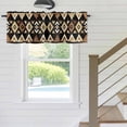 thumbnail image 5 of Brown Geometric Window Valance for Kitchen, Vintage National Style Rod Pocket Short Curtain for Small Windows, Light Filtering Decorative Valance, 60 x 18 Inch, 1 Panel, 5 of 9