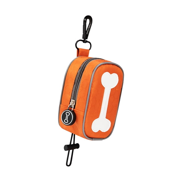 Bolsa para excrementos de perro jinwen duradera con clip de mosquetón naranja
