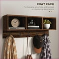 thumbnail image 2 of Coat Rack with Bench & Shoe Storage, HOMCOM 2-in-1 Hall Tree with 5 Hooks, Brown | Steel Frame, 2 of 9