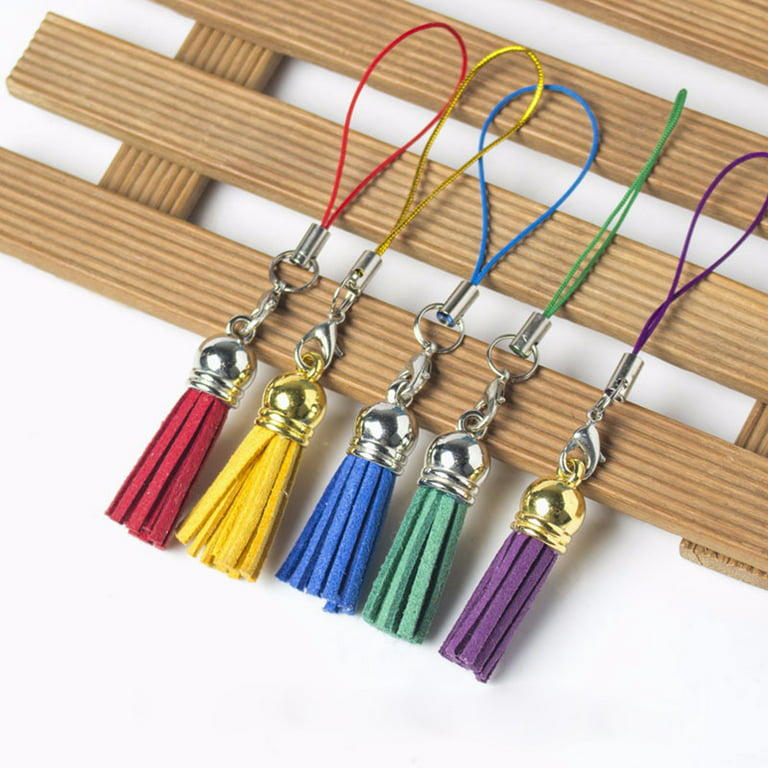  5.9'' 75pcs PU Leather Tassel Sets Keychain For Handbag Phone  Car Key Jewelry DIY GD189 (15 Color Sets) : Arts, Crafts & Sewing