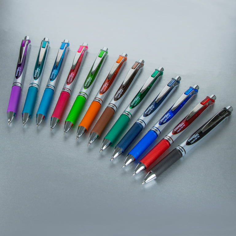 Pentel EnerGel RTX Retractable Liquid Gel Pen, (0.7mm) Metal Tip, Medium  Line, Pink Ink 