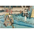 thumbnail image 2 of Utagawa Kuniyoshi 24x17 Gold Ornate Framed and Double Matted Museum Art Print Titled - Sawamura Chojuro V as Hayano Kanpei and Ichikawa Kuzo II as Ono Sadakuro in Act Five of the Play Kanade, 2 of 4
