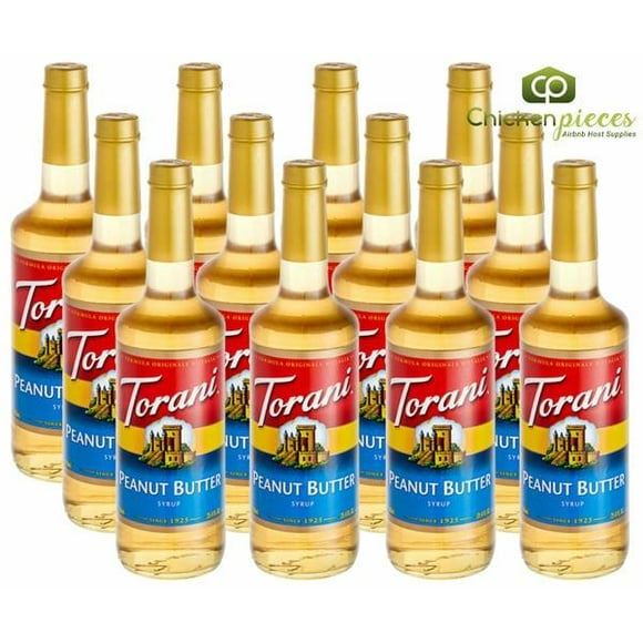 Torani Peanut Butter Flavoring Syrup – 750 mL / 25.36 oz Glass Bottle