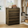 thumbnail image 4 of 6 Drawer Dresser, Modern Wooden Storage Chest with Embedded Handles, Anti-Tip Safety Device, Bedroom Organizer for Living Room Kids Room - Dark Brown, 4 of 9
