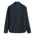 thumbnail image 3 of LNWUY Corduroy Shirt for Men Pullover Long Sleeve Shirt Casual Solid Color Work Collared Shirt with Pocket Half Button Up Top Blue L, 3 of 7
