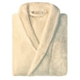 thumbnail image 6 of BNM Terry Cotton Adult Unisex Bathrobe, Large, Ivory, 6 of 10