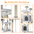 thumbnail image 5 of Alden Design 79"H Multilevel Large Cat Tree Condo Tower with Scratching Post, Light Gray, 5 of 7