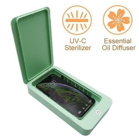 UV Light Sanitizer, Universal Cell Phone Sterilizer, Phone Cleaner with Aromatherapy Function for iOS Android Mobile Phone Toothbrush Jewelry Watch（Green）