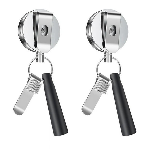 2 Pack Heavy Duty Retractable Pull Pen Pencil Holder Universal Retractable Lanyard Pen for ,Nurses,Waitresses