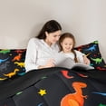 thumbnail image 5 of Castle Fairy Kawaii Dinosaur 2Pcs Bedding Comforter Set for Child Children Preppy,Cartoon Wildlife Twin Comforter Sets,Cute Animal Breathable Bedding Set,Super Cozy Room Decor, 5 of 8
