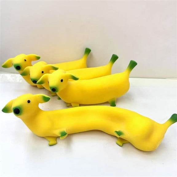 TOYOUME Novelty Dog Shaped Banana Squishy, 1Pc, Yellow