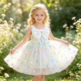 thumbnail image 4 of Rhuody Girls Dress White Bow Dress With Sleeveless And Colorful Pattern Formal Dress Suitable For Parties Versatile Playsuit, 4 of 9