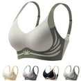 thumbnail image 2 of gakvbuo Plus Size Bras for Woman Full Coverage Bras Seamless Wireless Bra Women Fashion Seamless Contrast Sponge Underwear Soft Support Comfortable Breathable Fixed Cup Bra, 2 of 6