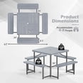 thumbnail image 3 of Costway Picnic Table Bench Set for 4-8 People with Umbrella Hole All-Weather HDPE Tabletop Gray, 3 of 10