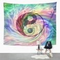 thumbnail image 2 of UFAEZU The Merging Yin Yang Energy Symbol on Rotating Gaseous Formation Multi Wall Art Hanging Tapestry Home Decor for Living Room Bedroom Dorm 51x60 inch, 2 of 2