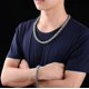 thumbnail image 4 of Conjunto de collar y pulsera de acero inoxidable de 8 mm de ancho para hombre de Heilwiy, 4 of 5