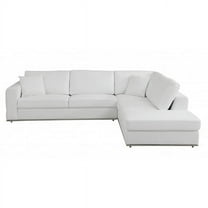 35 x 117 x 40 in. White Italian Leather Modular L-Shaped Corner Sectional - 2 Piece