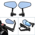 thumbnail image 4 of FlyFlise Pair of Motorcycle End Bar Rearview Mirror Universal 7/8" Handle Bar 360°Swivel, 4 of 8
