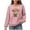Pink, variant on FAVIPT Women Christmas Knit Pullover Tops Cute Highland Cow Print Waffle Sweatshirt Casual Trendy Long Sleeve Shirts Crew Neck Fall Winter Outfits 2025 Gray,L