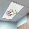 thumbnail image 2 of 3 Pack Tulips Fluorescent Light Covers for Ceiling Lights Colorful Floral Abstract Flowers Spring Summer Magnetic Ceiling Light Covers Overhead Light Filters for Office Classroom Home, 2 of 9