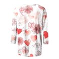 thumbnail image 5 of Valentine's Day Holiday T-Shirts for Womens Cute Heart 3/4 Sleeve Tops Fashion Going Out Tee Shirts, 5 of 5