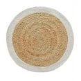 Aizza Trends Hand Woven Braided Natural Jute Round Floor Area Rug