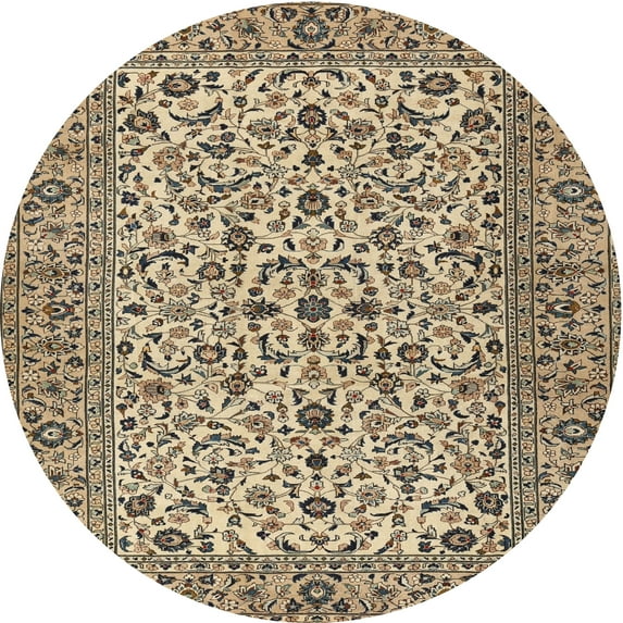 Ahgly Company Indoor Round Traditional Coffee Brown Persian Area Rugs, 4' Round