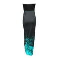 thumbnail image 4 of Women‘s Strapless Ruched High Waist Wrap Split Asymmetrical Beach Long Maxi Dress, 4 of 4