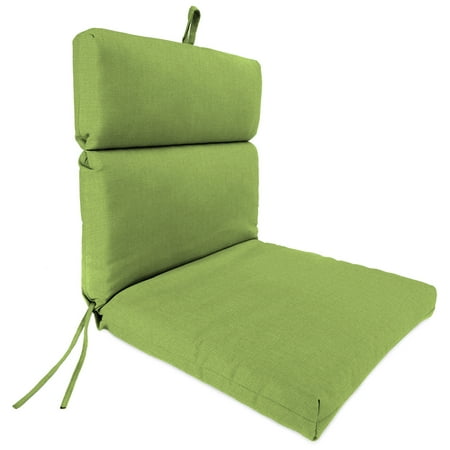 Jordan Manufacturing 44" x 22" McHusk Leaf Green Crosshatch Rectangular Outdoor Chair Cushion with Ties and Hanger Loop