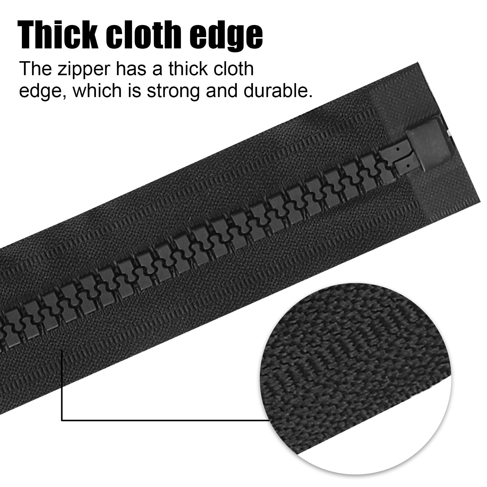 Deago 2PCS #10 79 Separating Large Plastic Zippers Black Tape with Double  Pull Tab Slider Heavy Duty Zippers for Sewing Tents Coats Overcoats Boat  Cover Canvas 