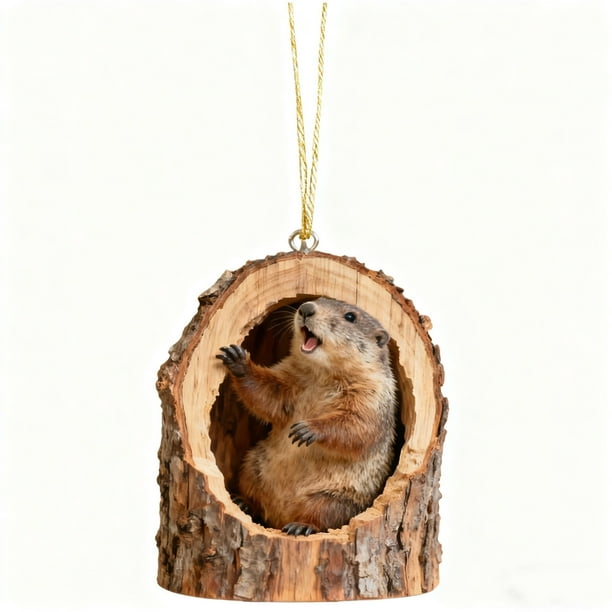 Adornos navideños de animales del bosque | Decoraciones colgantes de acrílico para el árbol | Bonita decoración navideña para la familia