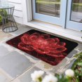 thumbnail image 2 of Red Black Floral Doormat Outdoor Entrance 18"x30", Modern Minimalist Gradient Flowers Absorb Moisture Dirt Door Mats, Non-Slip Rubber Backing Floor Mats Indoor, Low-Profile Front Door Rugs, 2 of 9