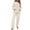 Beige, variant on Womens Pyjama Sets, Hooded Fleece Pyjamas Pjs Hooded Sherpa Loungewear Women Winter Warm Cosy Soft Nightwear Lounge Wear Comfort Loose Fit Fleece 2 Piece Pyjamas Set with Pockets Ladies