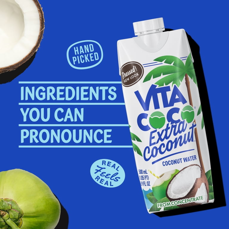 Vita Coco, Coconut Water, Extra Coconut Pressed, 16.9 fl oz Tetra