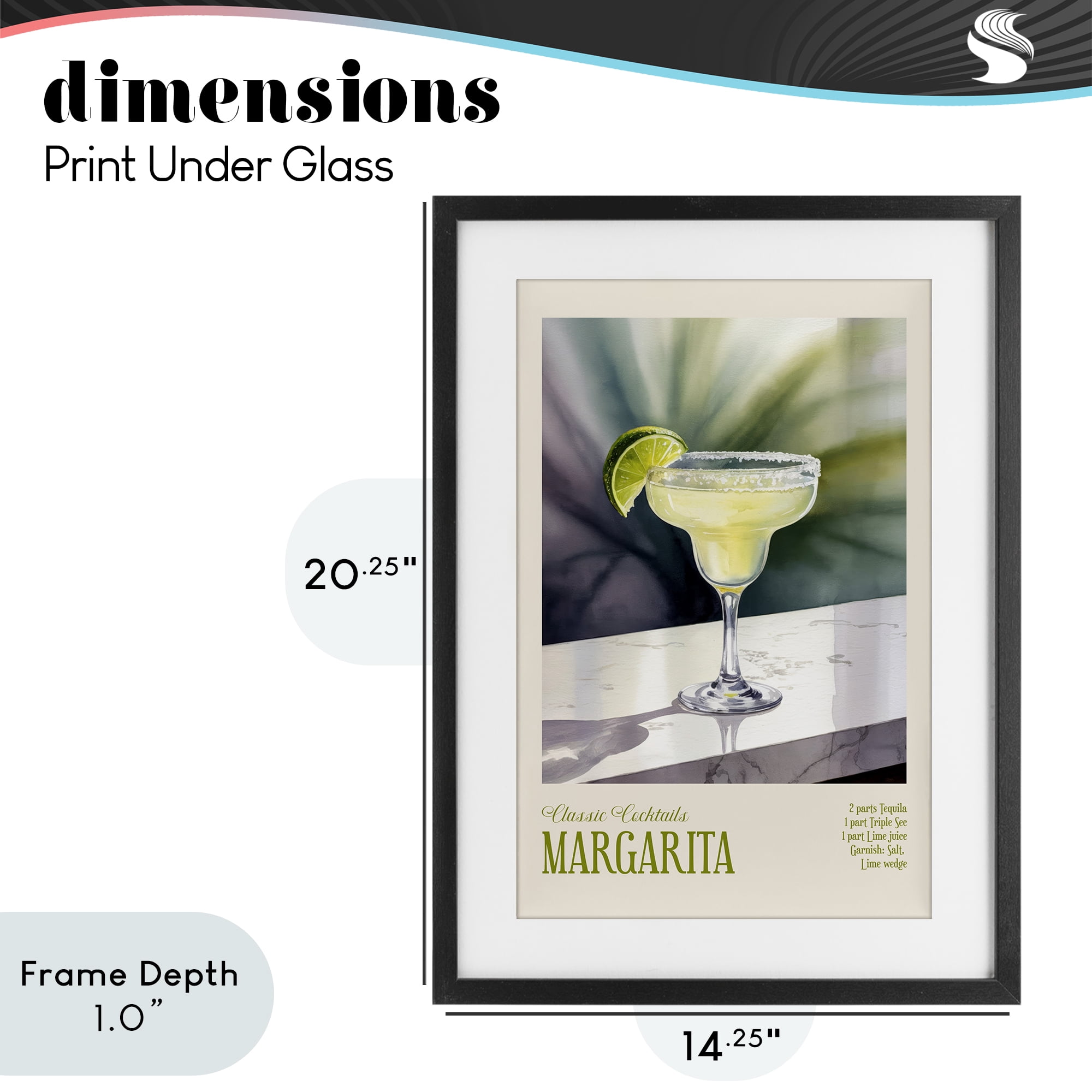 Stupell Industries Margarita on Marble Black Framed Print Under Glass, design by Andreas Magnusson