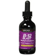 Bricker Labs B-12 Blast Methylcobalamin Vitamins, Natural Raspberry, 2 Fluid Ounce