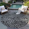 thumbnail image 6 of Addison Rugs Chantille Indoor/Outdoor Transitional Swirls Black Washable Round Rug, 8' x 8', 6 of 6