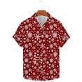 thumbnail image 2 of Men's Christmas Hawaiian Shirt with Santa and Beer Print Button Down Short Sleeve Aloha Top for Holiday Parties Festive Casual Wear, 2 of 5