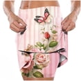 thumbnail image 6 of qelini Womens Workout Shorts Plus Size High Waist Yoga Skorts Pockets Print Sleep Wear Swim Shorts, 6 of 6