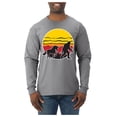 thumbnail image 2 of Wild Bobby Sunset Silhoutte Unicorn and Sasquatch Men Long Sleeve Shirt, 2 of 6