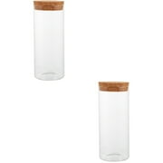 2 Pack Glass House Decorations for Home Dried Flowers Preserved Cover Wish Bottle