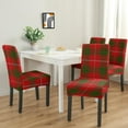 thumbnail image 2 of Set of 4 Rustic Plaid Chair Covers for Dining Room, Vintage Checkered Washable Slipcovers, Stretch Dining Chair Protector for Kitchen, Home or Party Decor, 2 of 5