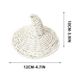 thumbnail image 3 of PoyoKee Halloween Decor Witch Hat, 1pc Mini White Magic Witch Hat Room Decor, Hand Woven Cute Stuff for Dollhouses Fairys Garden Halloween Decorations, 3 of 9